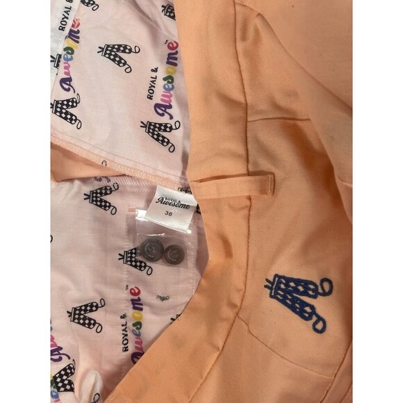 Royal & Awesome Mens Golf Shorts 36 Peach Color Chino Flat Front - Picture 2 of 5